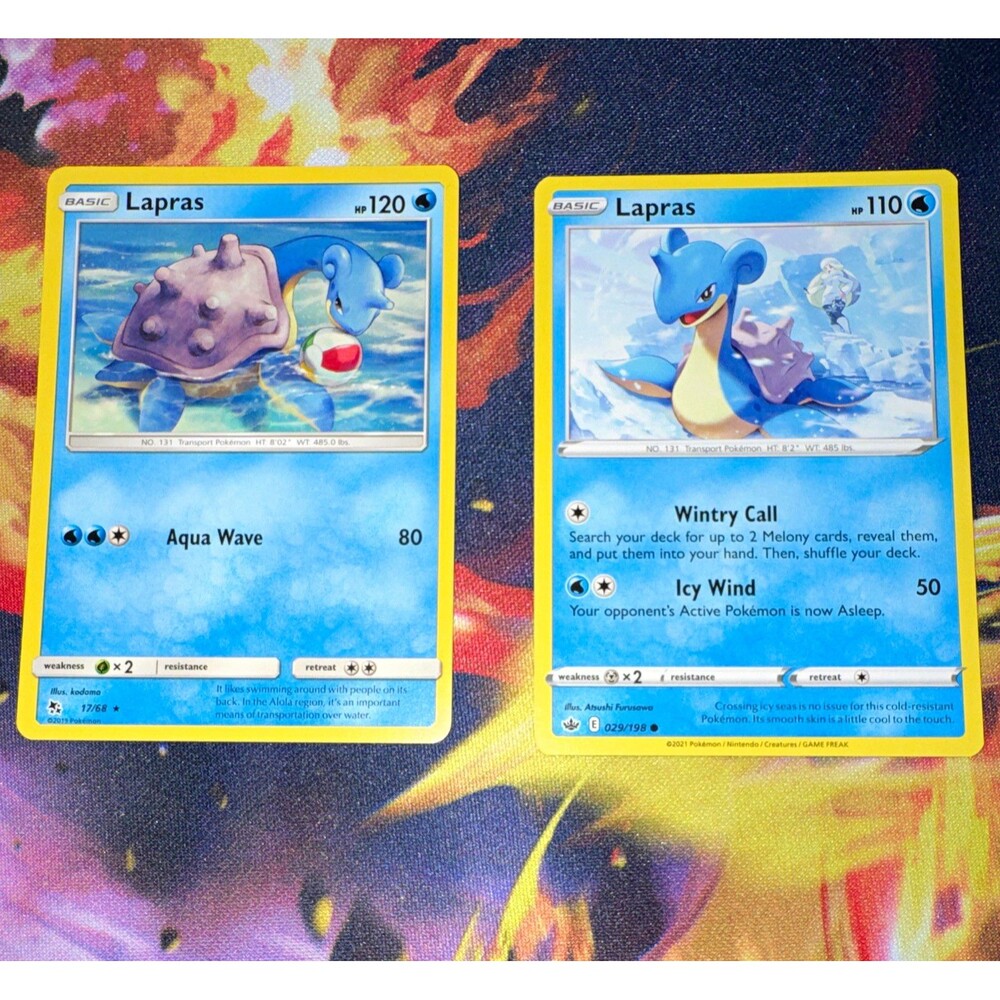Pokemon TCG Lapras Lot (2 Cards) – Chilling Reign 7/68 + Pokemon GO 029/198